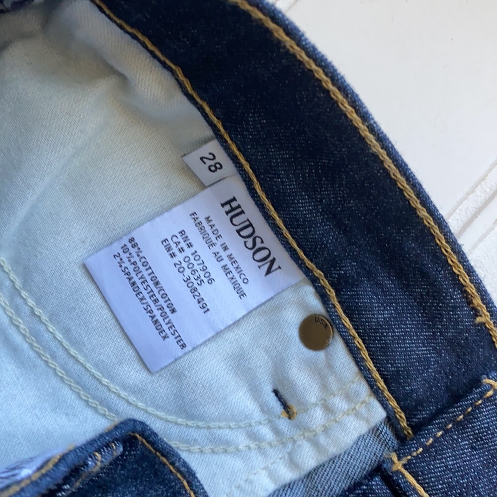 HUDSON Krista Super Skinny Jean Distressed Dark Wash 28 - Picture 7 of 9